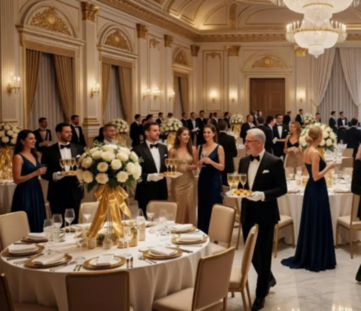 Elegancka gala lub bankiet z atrakcjami kasyno-style