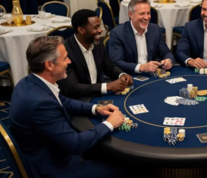 Stół pokerowy podczas eventu firmowego w formule rozrywkowej